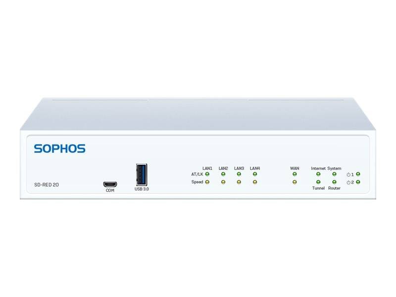Sophos SD-RED 20 - Rev 1 - Fernsteuerungsgerät - 4 Anschlüsse - GigE