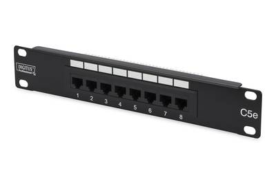 Digitus DN-91508U 8 Port Netzwerk-Patchpanel 254 mm (10") CAT 5e 1 HE Bestückt