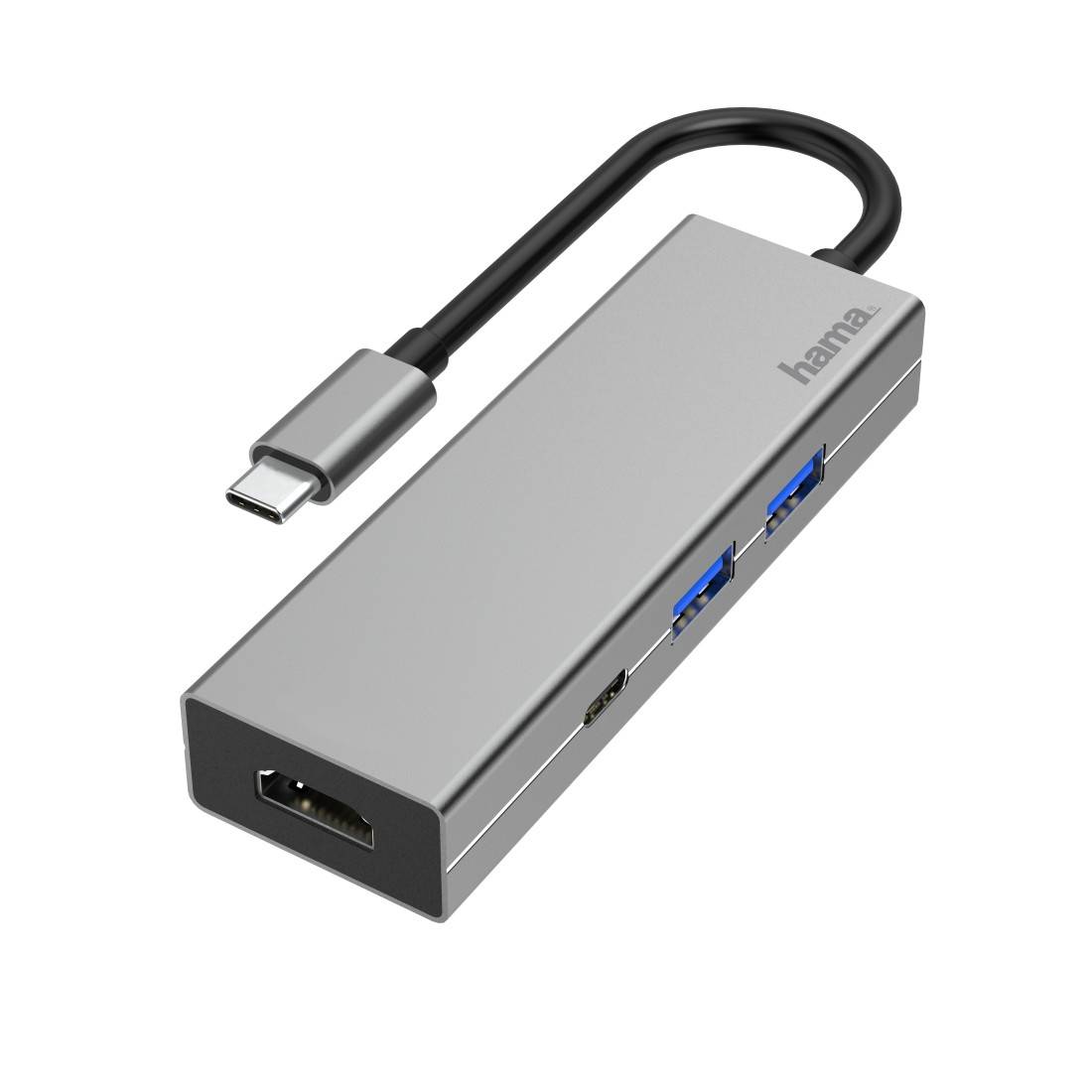 hama 00200107 USB-C-Hub, Multiport, 4 Ports, 2x USB-A, USB-C, HDMI™