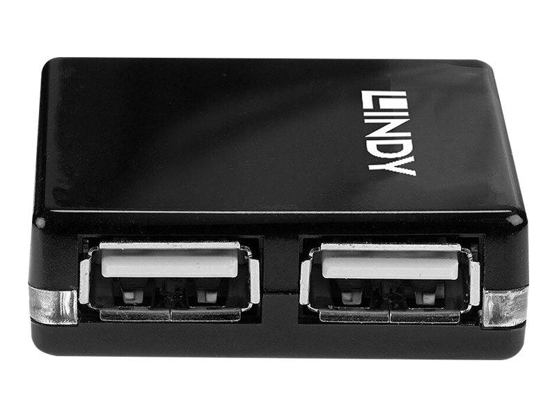LINDY 42742 USB-Hub 4 Port USB-A USB 2.0 480MBit/s Schwarz 42742