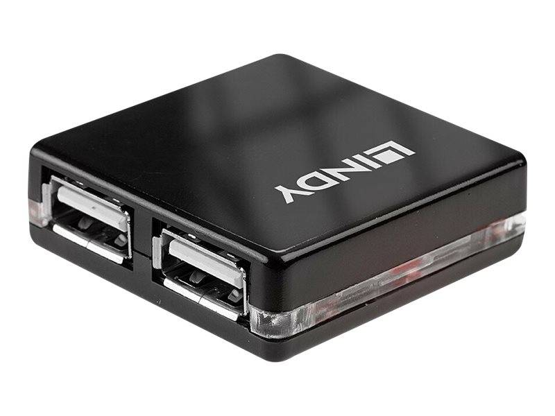 LINDY 42742 USB-Hub 4 Port USB-A USB 2.0 480MBit/s Schwarz 42742