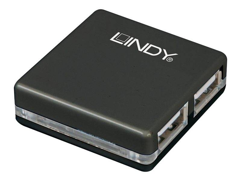LINDY 42742 USB-Hub 4 Port USB-A USB 2.0 480MBit/s Schwarz 42742