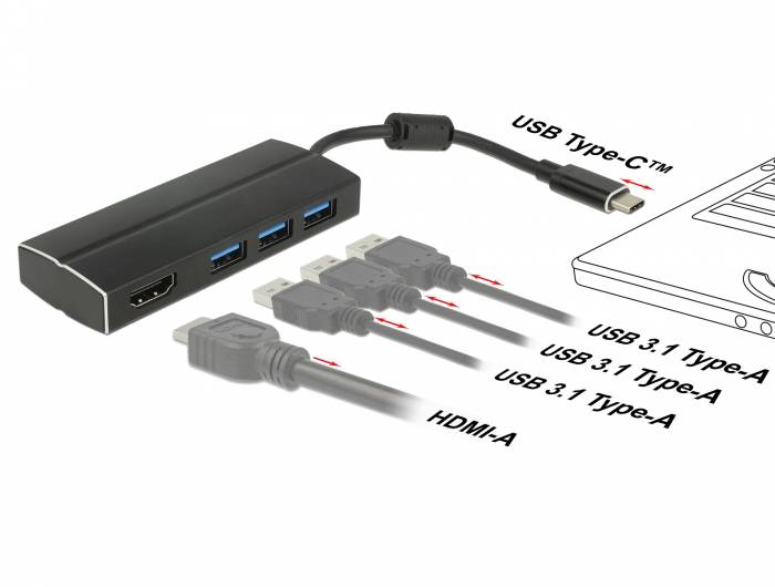 DeLOCK - Retail Pack - Dockingstation - USB-C 3.1 / Thunderbolt 3