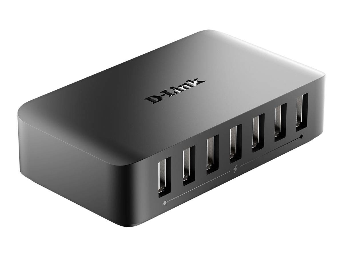 D-Link DUB-H7/E 5+2 Port USB 2.0-Hub mit Schnellladeport Schwarz