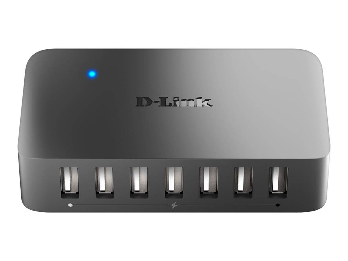 D-Link DUB-H7/E 5+2 Port USB 2.0-Hub mit Schnellladeport Schwarz
