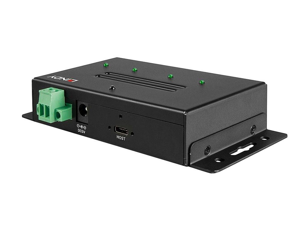 LINDY 43094 USB-Hub 4 Port USB-A (USB 3.2 Gen 2), USB-A (USB 3.2 Gen 2) Schwarz