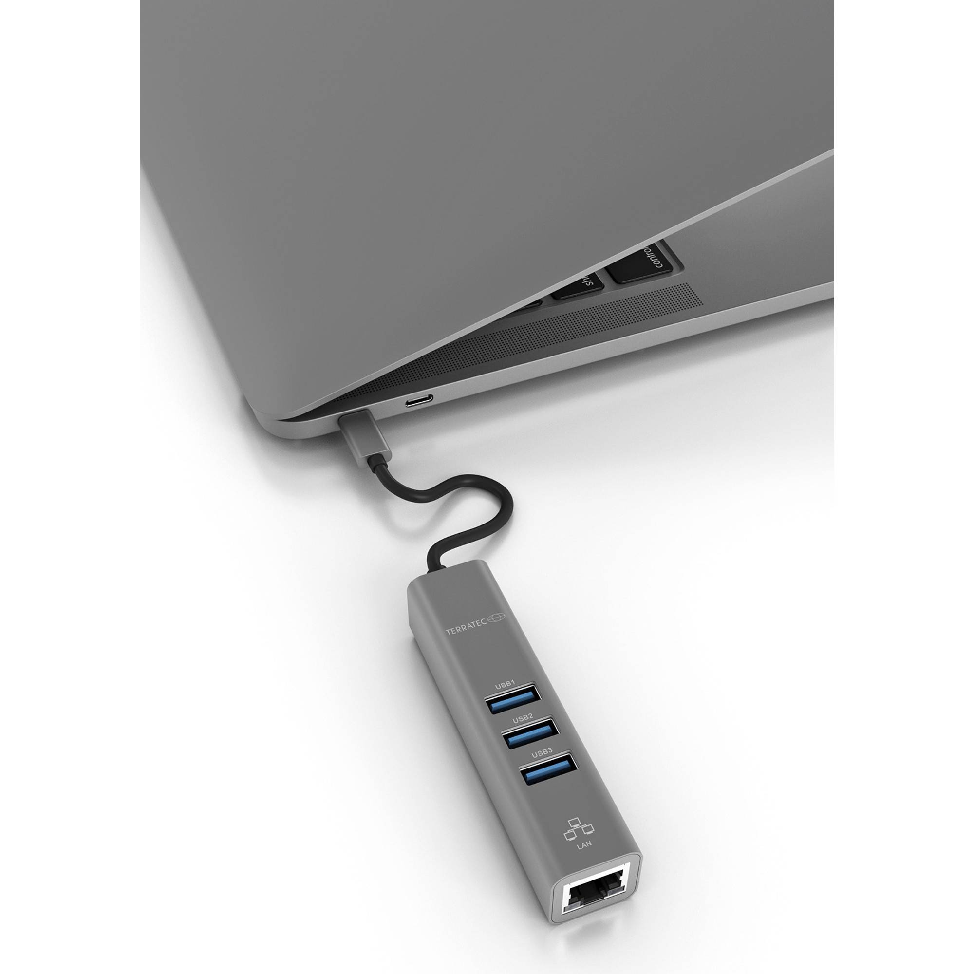 Terratec CONNECT C2 USB-C® (USB 3.2 Gen 2) Multiport Hub Grau