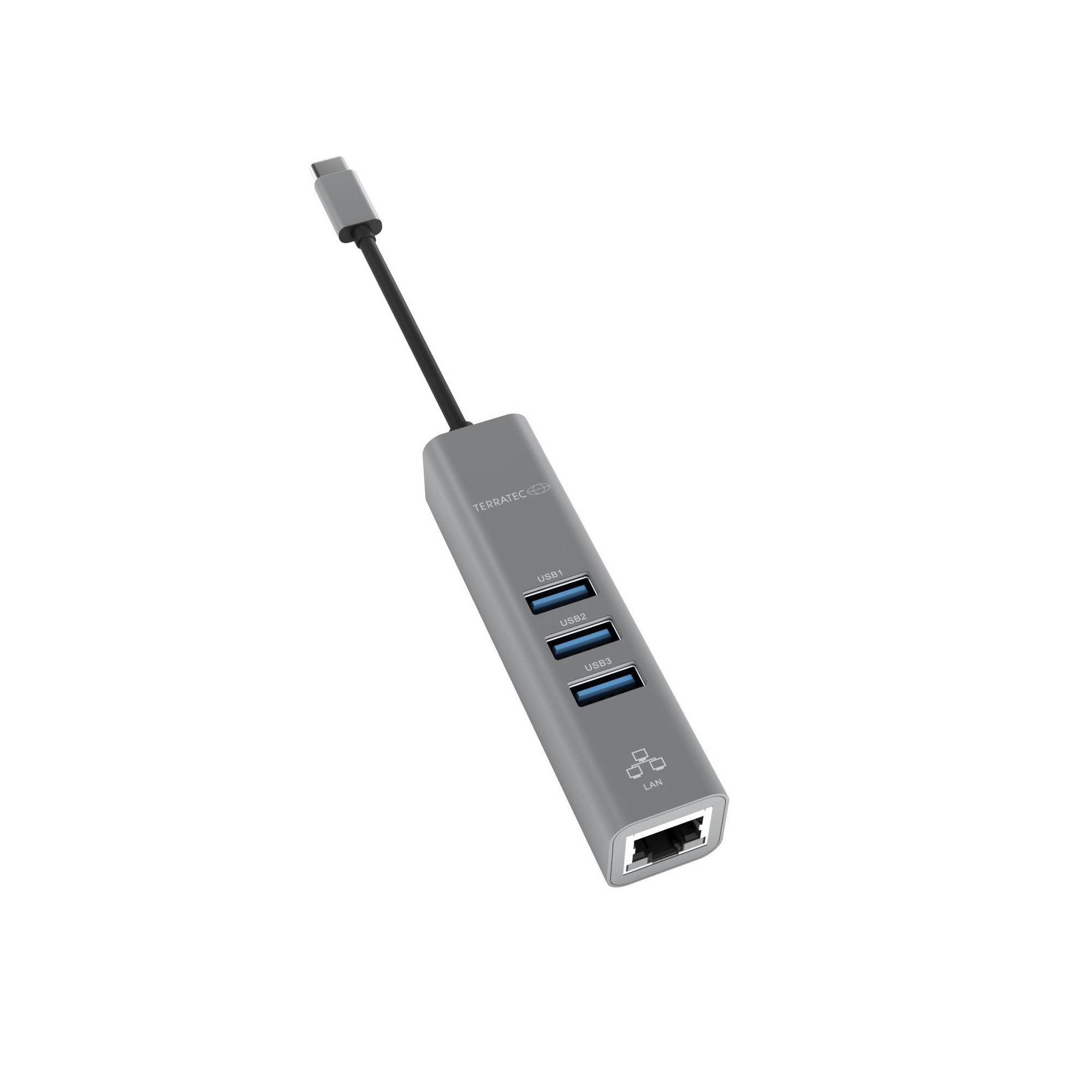 Terratec CONNECT C2 USB-C® (USB 3.2 Gen 2) Multiport Hub Grau