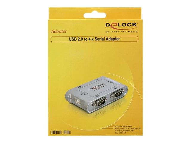 DeLock USB 2.0 to 4 port serial HUB - Serieller Adapter