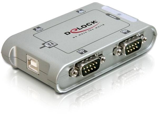 DeLock USB 2.0 to 4 port serial HUB - Serieller Adapter