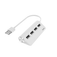 hama 00200120 USB-Hub, 4 Ports, USB 2.0, 480 Mbit/s, Weiß