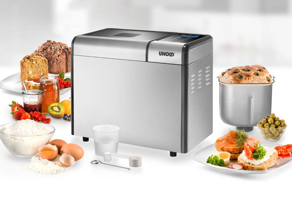Unold Backmeister Edel Brotbackautomat Timerfunktion Edelstahl