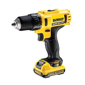 DeWALT DCD710D2-QW Akku-Bohrschrauber, 180 Watt, 10,8V, max. Bohrleistung 20/10 mm, im Koffer, 2x 2 Ah Akkus