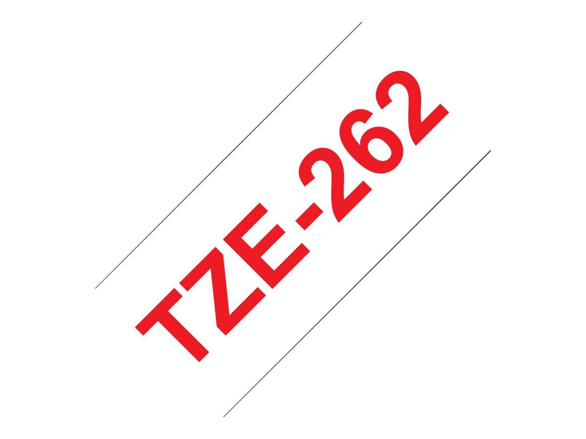 Schriftband Brother TZe TZe-262 Bandfarbe: Weiß Schriftfarbe:Rot 36 mm 8 m