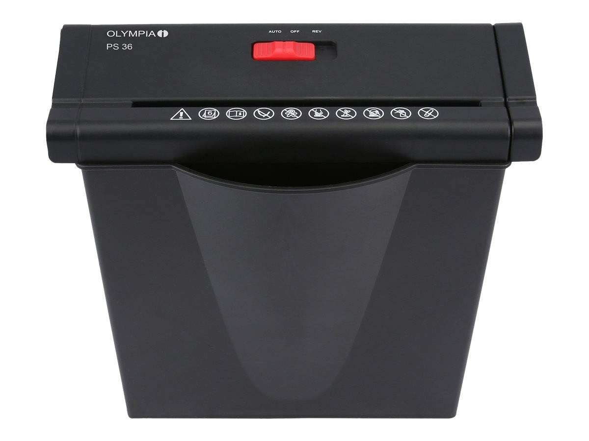 Olympia PS 36 Aktenvernichter 6 Blatt Streifenschnitt 6 mm P-2 7 l