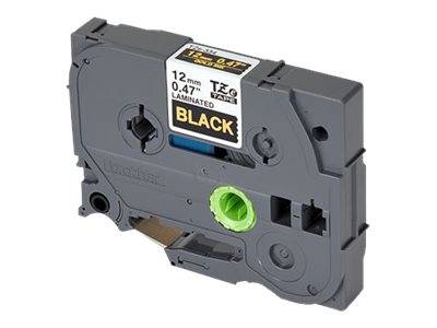 Schriftband Brother TZe TZe-334 Bandfarbe: Schwarz Schriftfarbe:Gold 12 mm 8 m