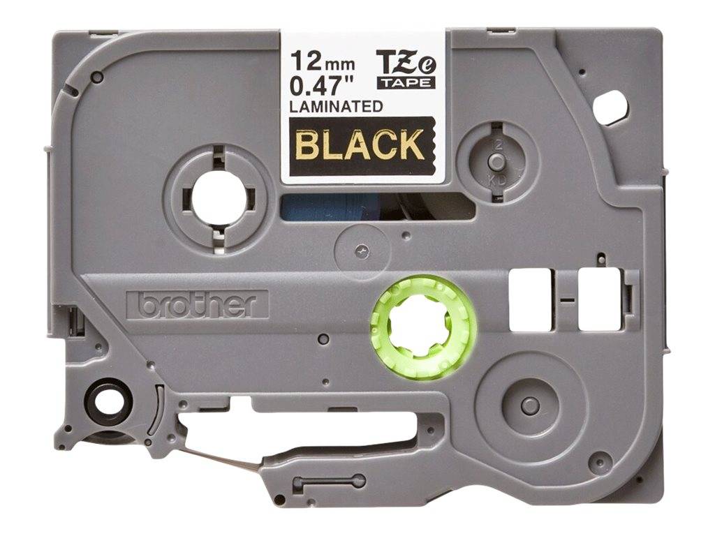 Schriftband Brother TZe TZe-334 Bandfarbe: Schwarz Schriftfarbe:Gold 12 mm 8 m