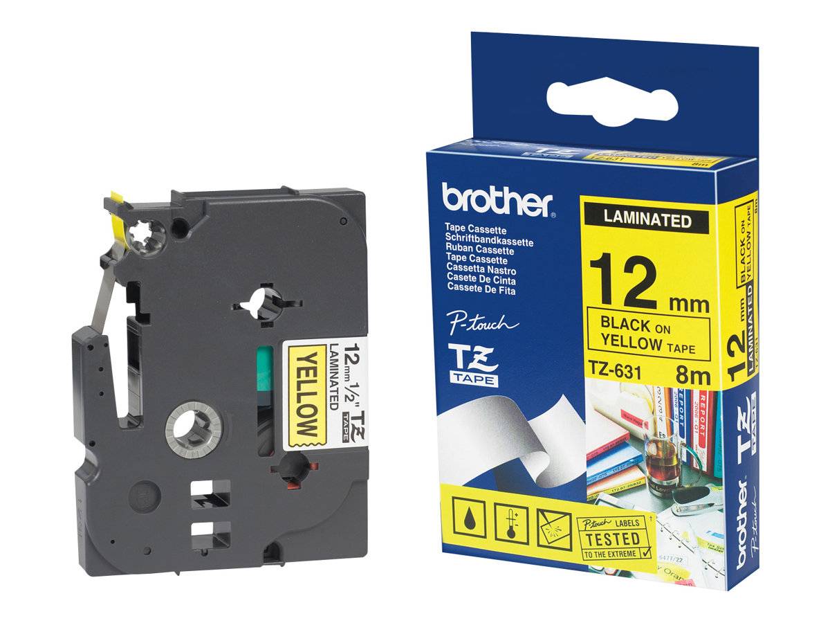 Schriftband Brother TC TC-101 Bandfarbe: Transparent Schriftfarbe:Schwarz 12 mm 7.7 m