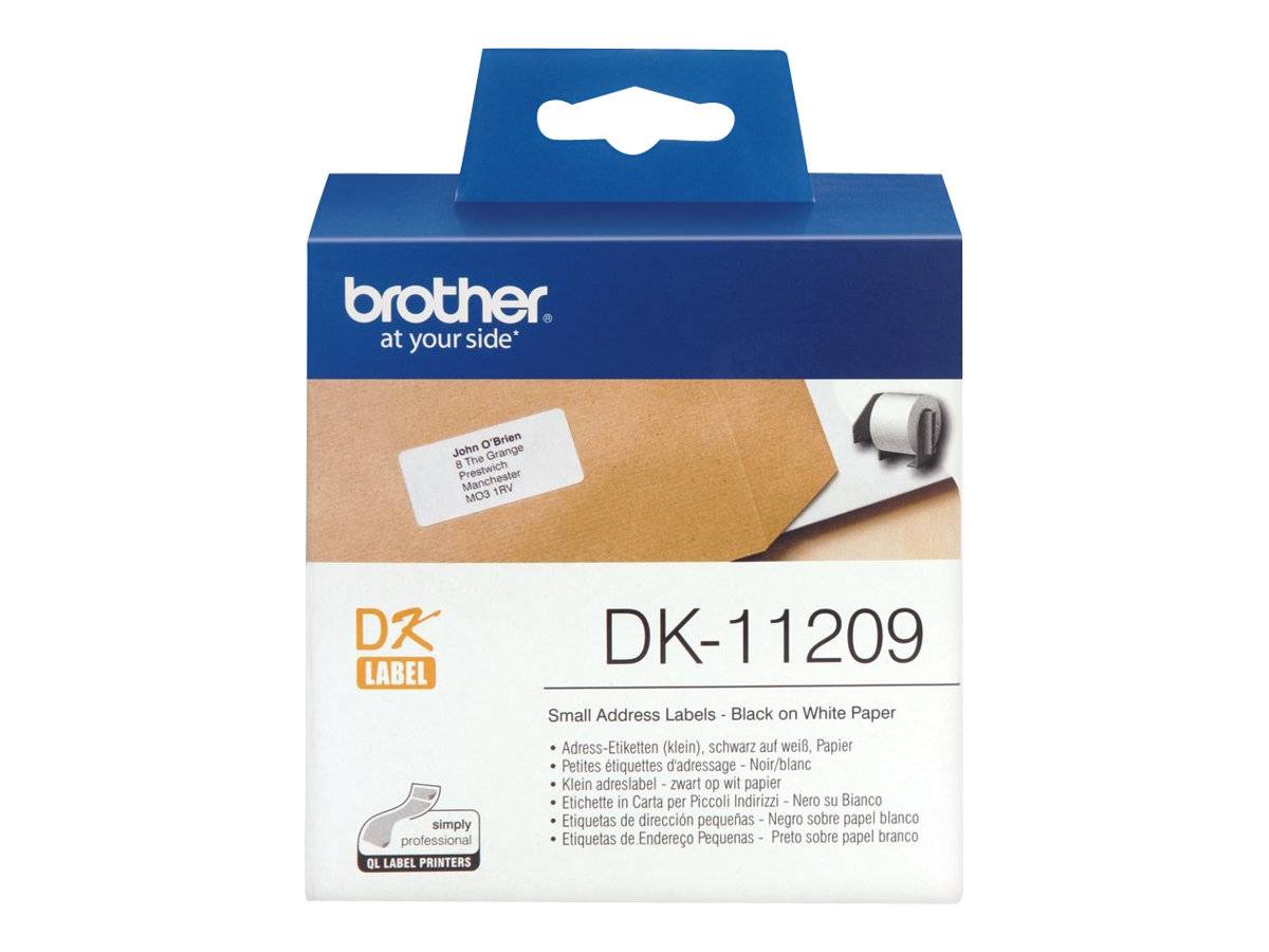 Brother DK-11209 Etiketten Rolle 62 x 29 mm Papier Weiß 800 St. Permanent haftend DK11209 Adress-Etiketten