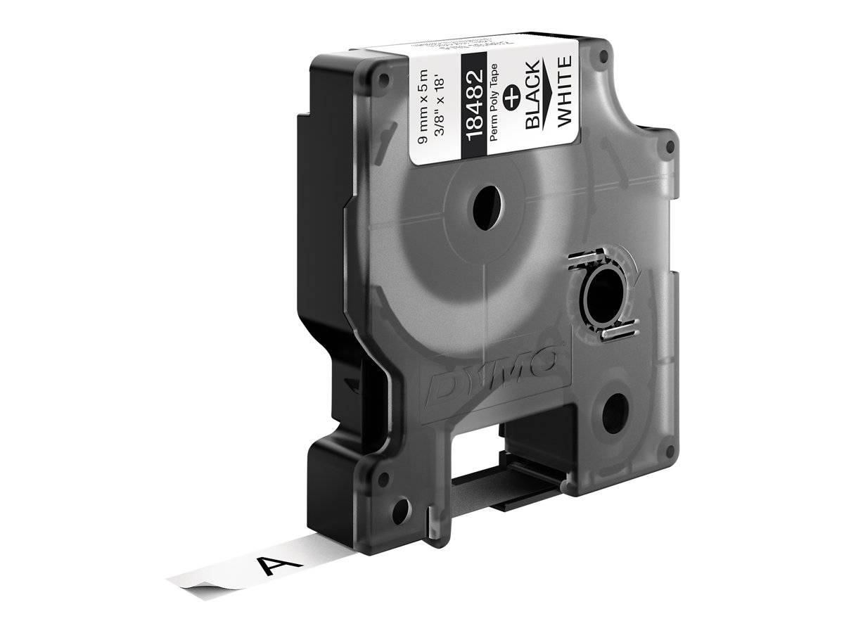 DYMO IND RHINO 18482 Polyester Bandfarbe: Weiß Schriftfarbe:Schwarz 9mm 5.5m