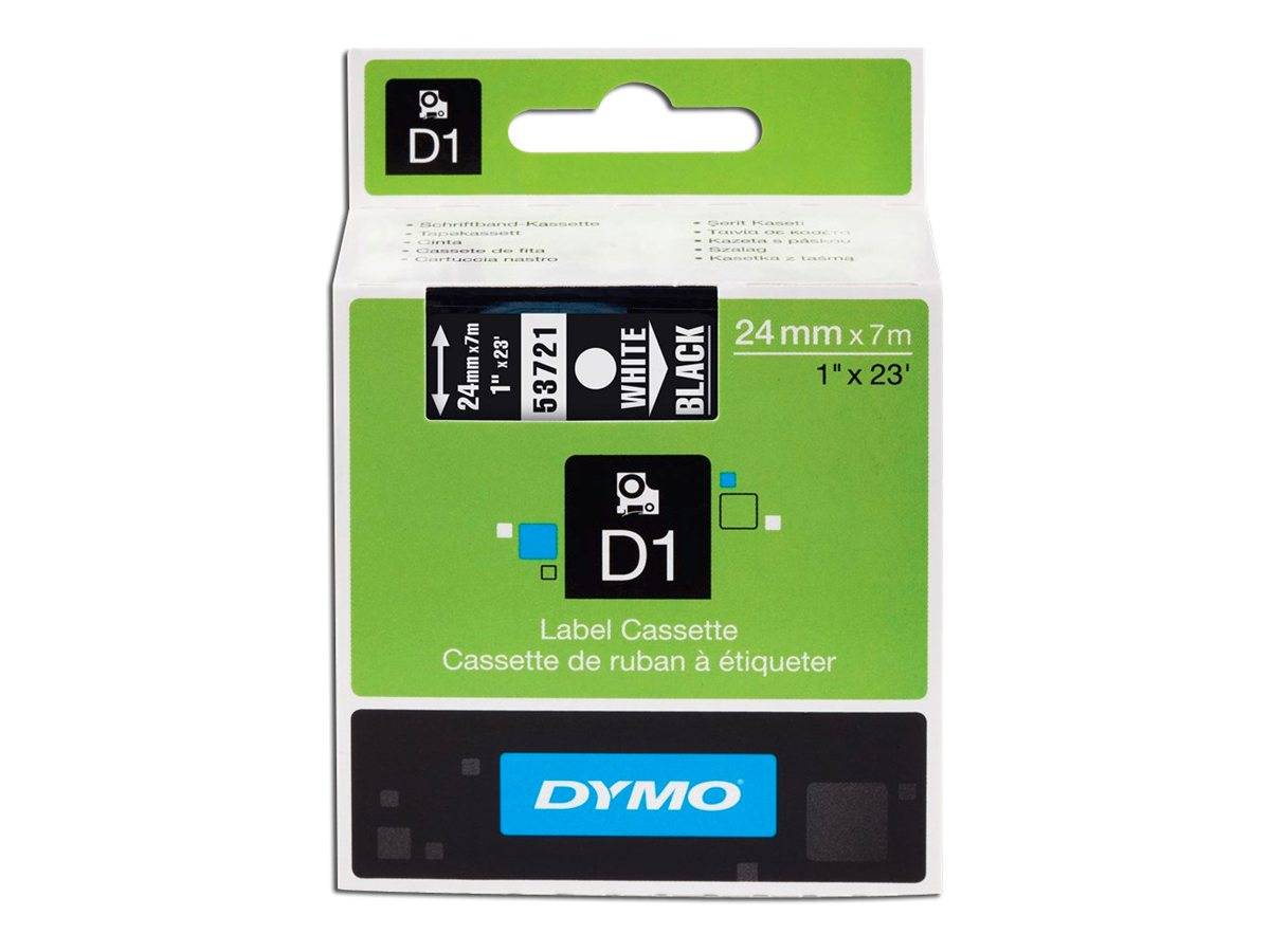 Schriftband DYMO D1 53721 Bandfarbe: Schwarz Schriftfarbe:Weiß 24 mm 7 m