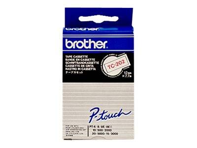 Brother - Weiß, Rot - Rolle (1,2 cm x 7,7 m) 1 Stck. Druckerband