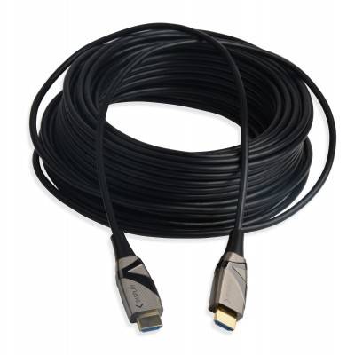 TECHly - Highspeed - HDMI-Kabel mit Ethernet - HDMI männlich zu HDMI männlich - 15 m - Glasfaser - Schwarz - aktiv, unte