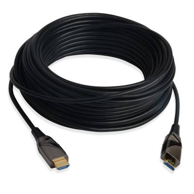TECHly - Highspeed - HDMI-Kabel mit Ethernet - HDMI männlich zu HDMI männlich - 15 m - Glasfaser - Schwarz - aktiv, unte