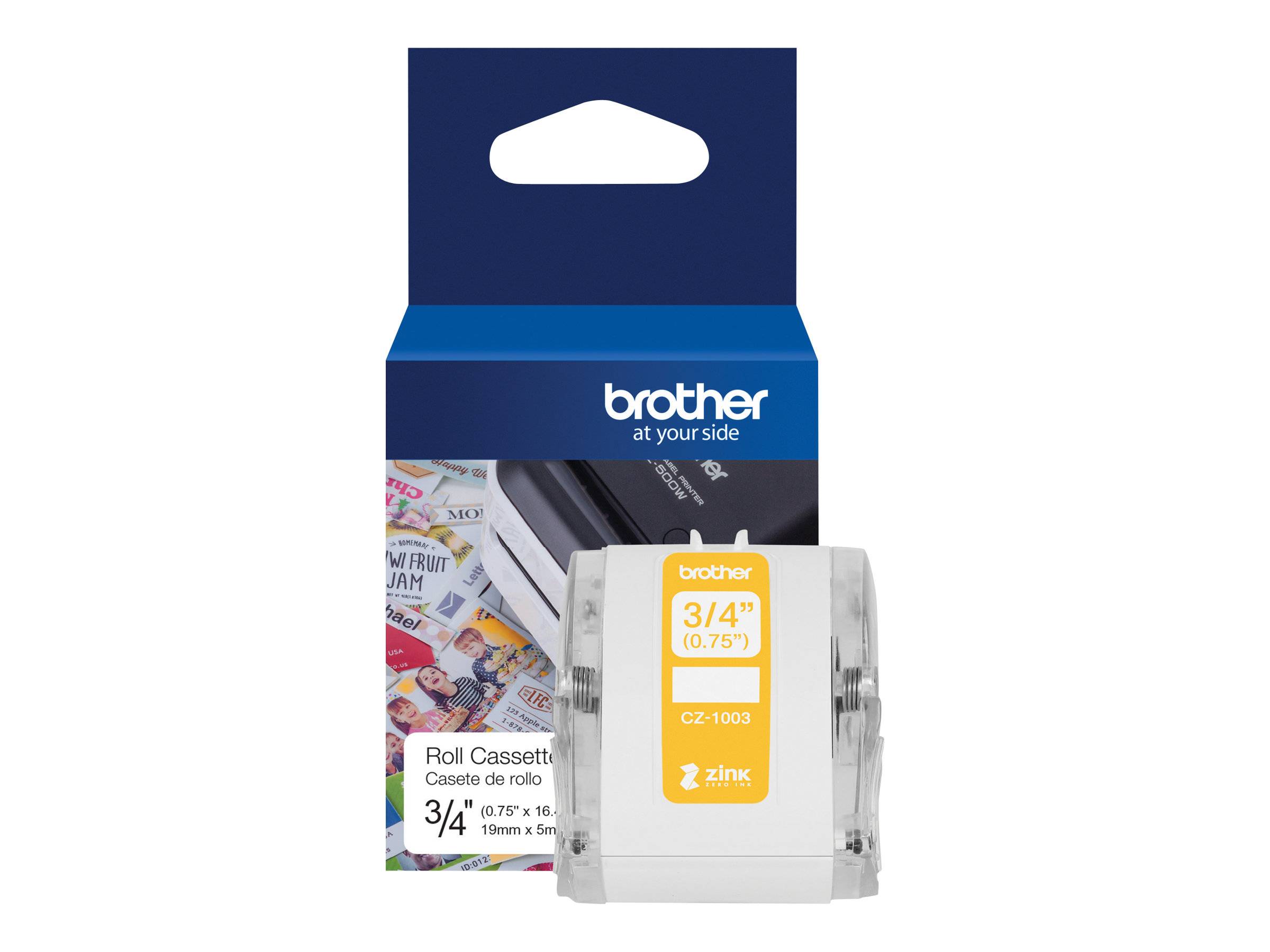 Brother Etiketten Rolle 19 mm x 5 m Papier Weiß 1 St. Permanent haftend CZ1003 Farbetikettenrolle