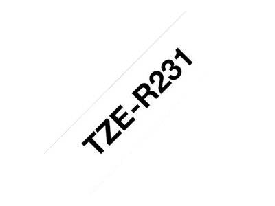 Brother TZe TZe-R231 Bandfarbe: Weiß Schriftfarbe:Schwarz 12mm 4m