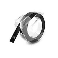 DYMO 3D Prägeband, Schriftband Bandfarbe: Schwarz (transparent) Schriftfarbe: Weiß 9 mm 3 m 520109
