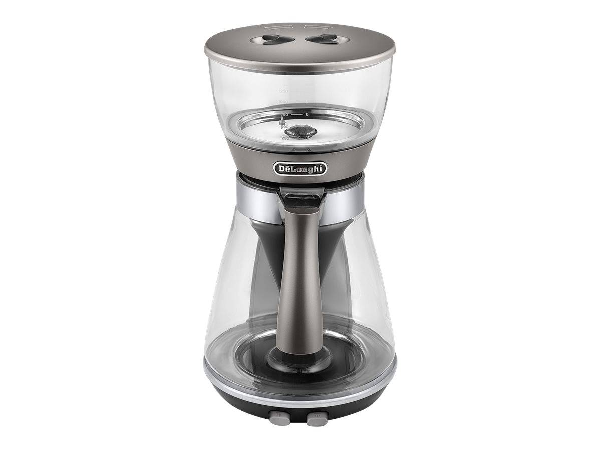 DeLonghi ICM17210 Clessidra Kaffeemaschine Glas, Silber-Grau Fassungsvermögen Tassen=10