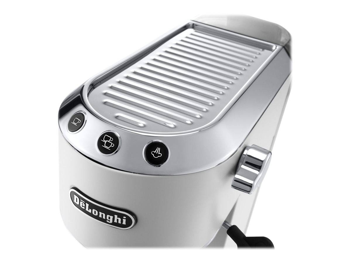 DeLonghi Dedica EC 685.W Espressomaschine mit Siebträger Weiß 1350 W E.S.E. Pad kompatibel