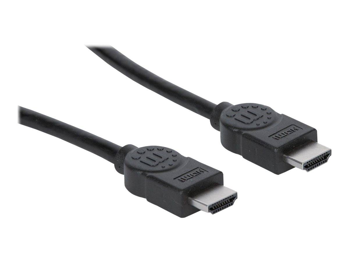 Manhattan HDMI Cable, 4K@30Hz (High Speed), 3m, Male to Male, Black, Ultra HD 4k x 2k, Fully Shielded, Gold Plated Conta