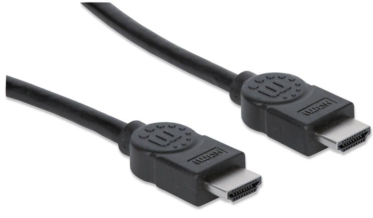 Manhattan HDMI Cable, 4K@30Hz (High Speed), 3m, Male to Male, Black, Ultra HD 4k x 2k, Fully Shielded, Gold Plated Conta