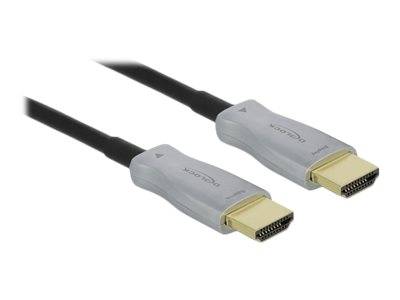 Delock - High Speed - HDMI-Kabel - HDMI männlich zu HDMI männlich - 20 m - Glasfaser - Schwarz - 4K Unterstützung, Activ