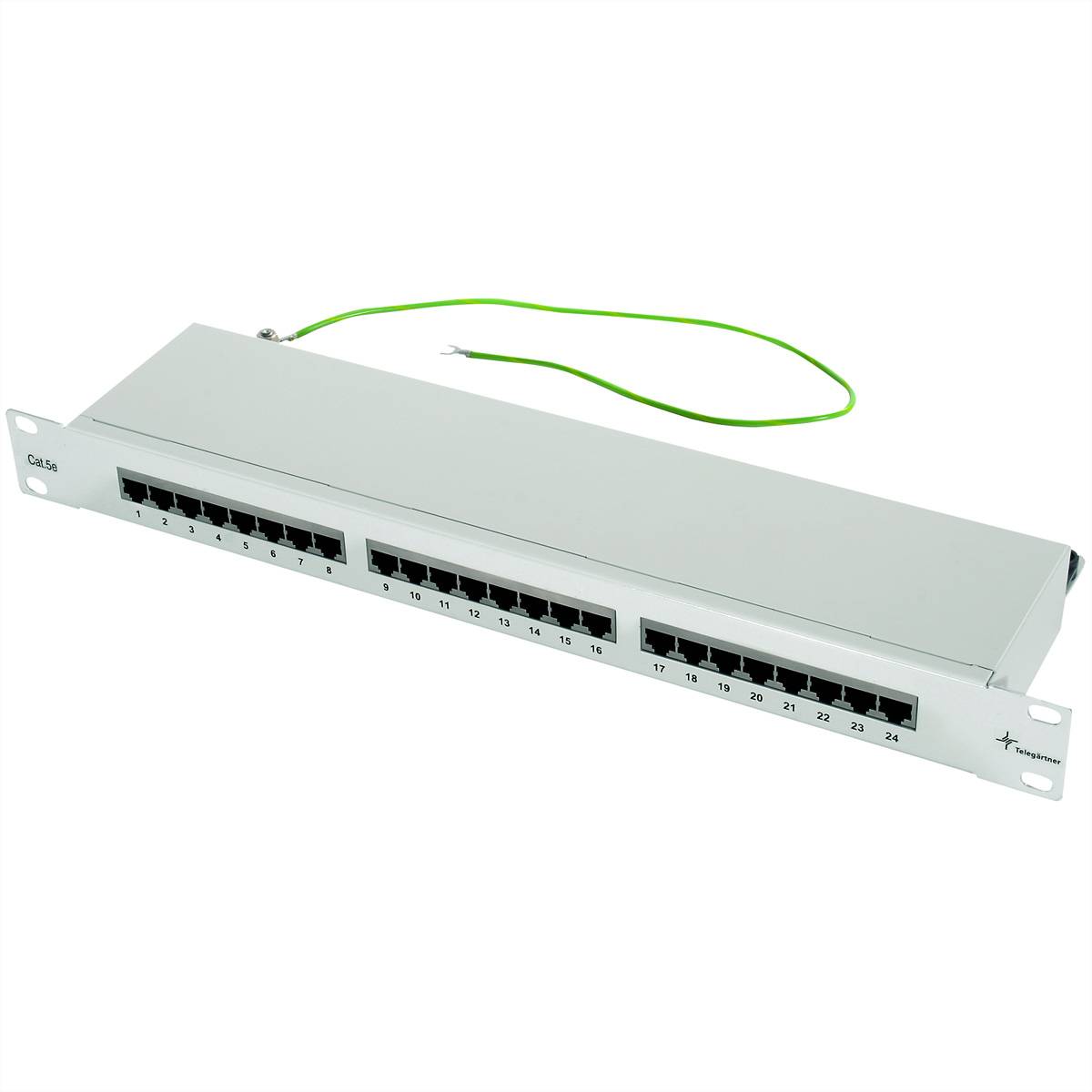 Telegärtner J02023B0017 24 Port Netzwerk-Patchpanel 483 mm (19") CAT 5e 1 HE Grau Bestückt