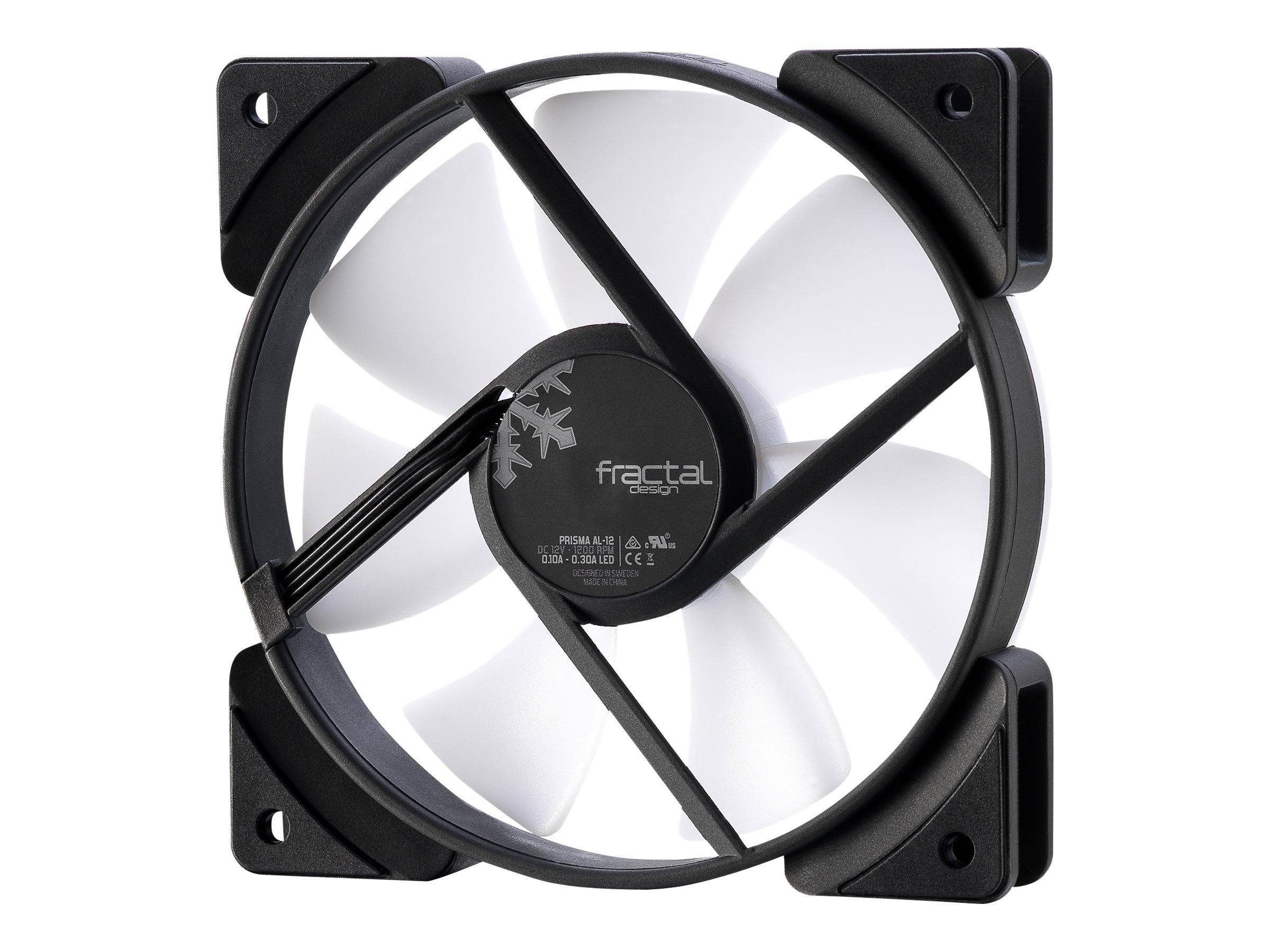 Fractal Design Prisma AL-12 PC-Gehäuse-Lüfter Schwarz, Weiß (B x H x T) 120 x 120 x 25mm