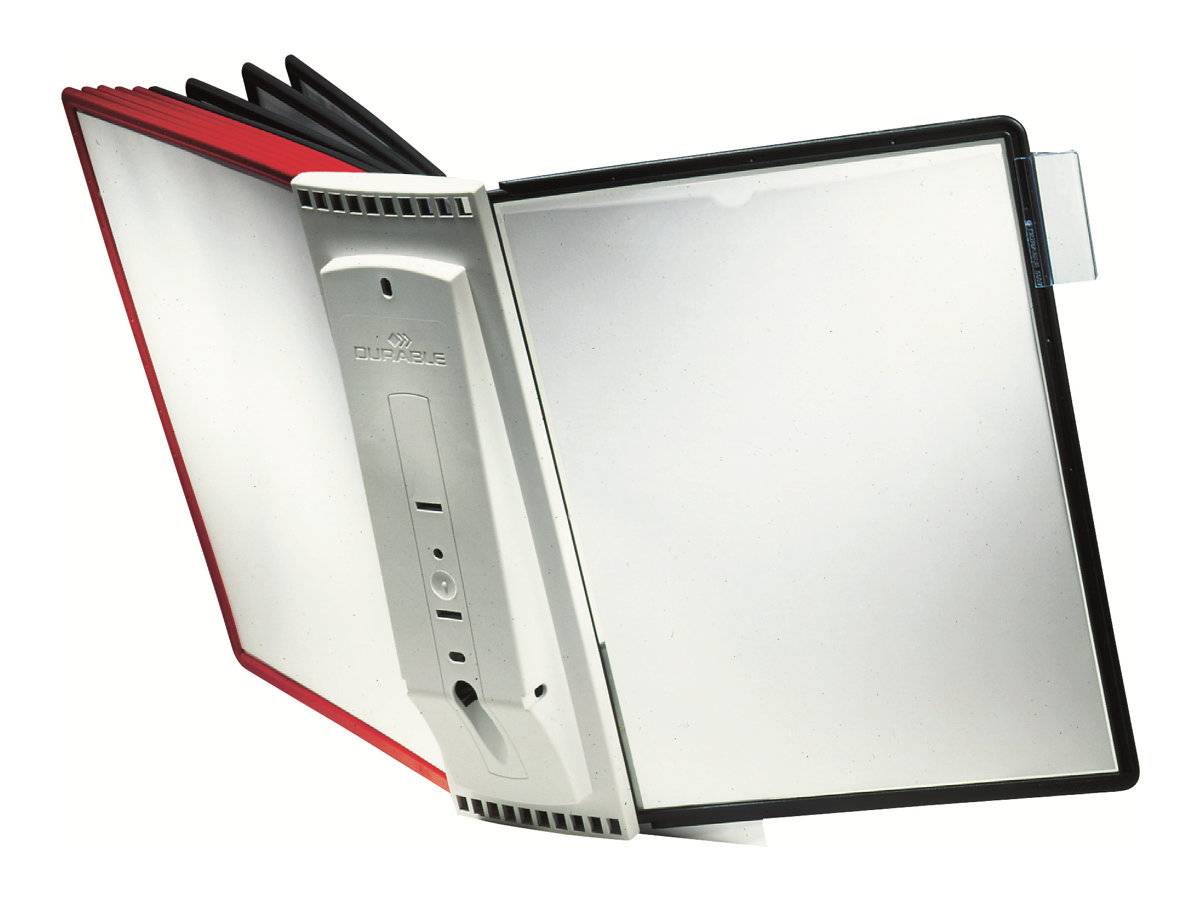 Durable Sichttafelwandhalter SHERPA WALL 10 - 5631 Rot, Schwarz DIN A4 Anzahl der mitgelieferten Sichttafeln 10