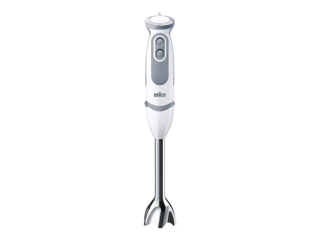 Braun MultiQuick 5 Vario Stabmixer 1000 W mit Messbecher, mit Zerkleinereraufsatz, mit Stabmixaufsatz Grau, Weiß
