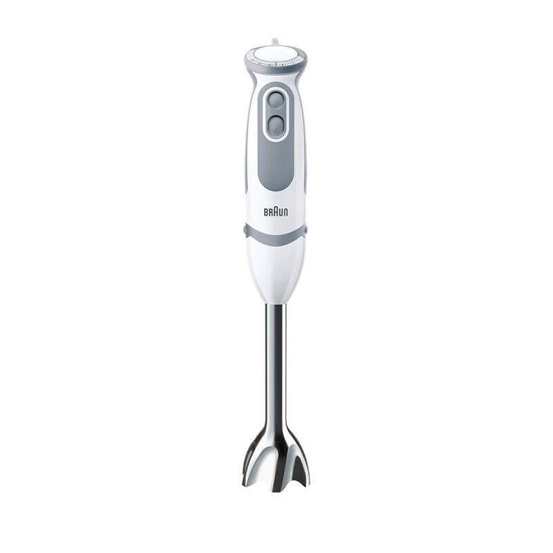Braun MultiQuick 5 Vario Stabmixer 1000 W mit Messbecher, mit Zerkleinereraufsatz, mit Stabmixaufsatz Grau, Weiß