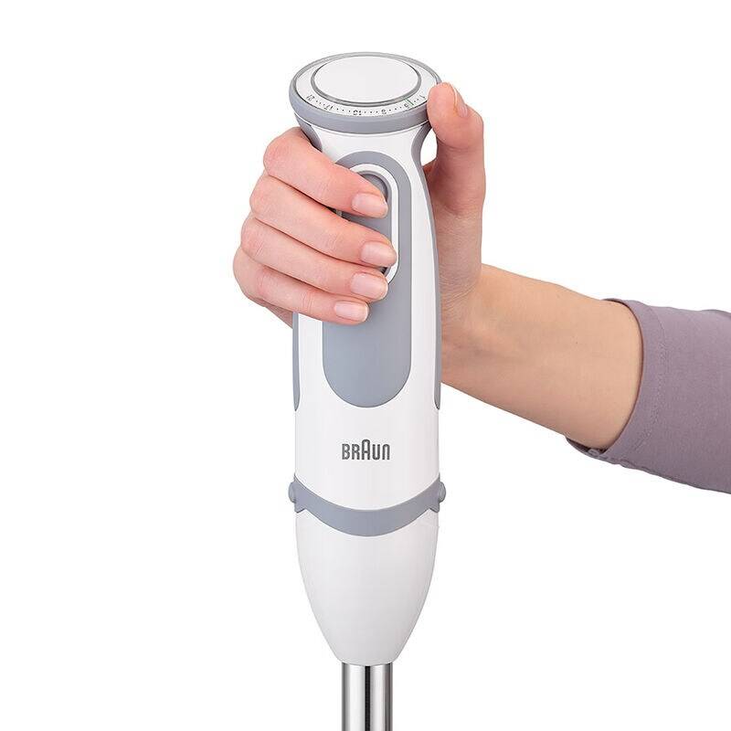 Braun MultiQuick 5 Vario Stabmixer 1000 W mit Messbecher, mit Zerkleinereraufsatz, mit Stabmixaufsatz Grau, Weiß