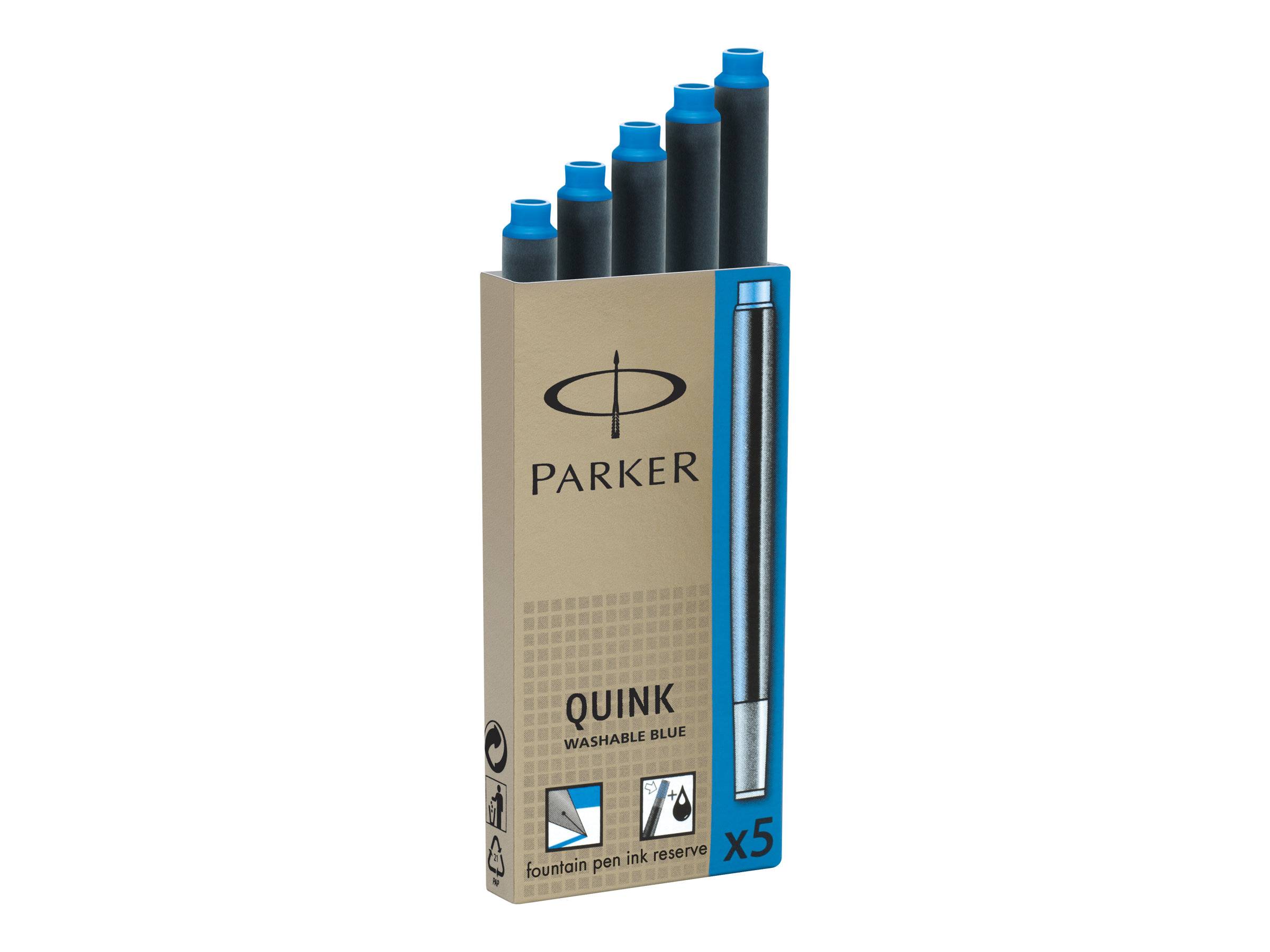 Parker Quink - Tintenpatrone - nicht dauerhaft - Königsblau (Packung mit 10)