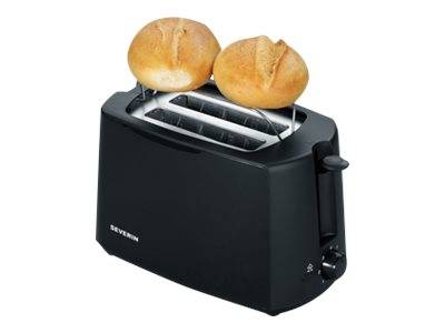 Severin AT2287 Toaster mit eingebautem Brötchenaufsatz Schwarz