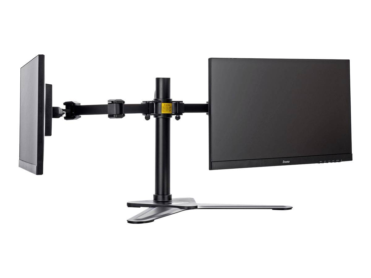 Iiyama DS1002D-B1 2fach Monitor-Tischhalterung Schwarz Neigbar