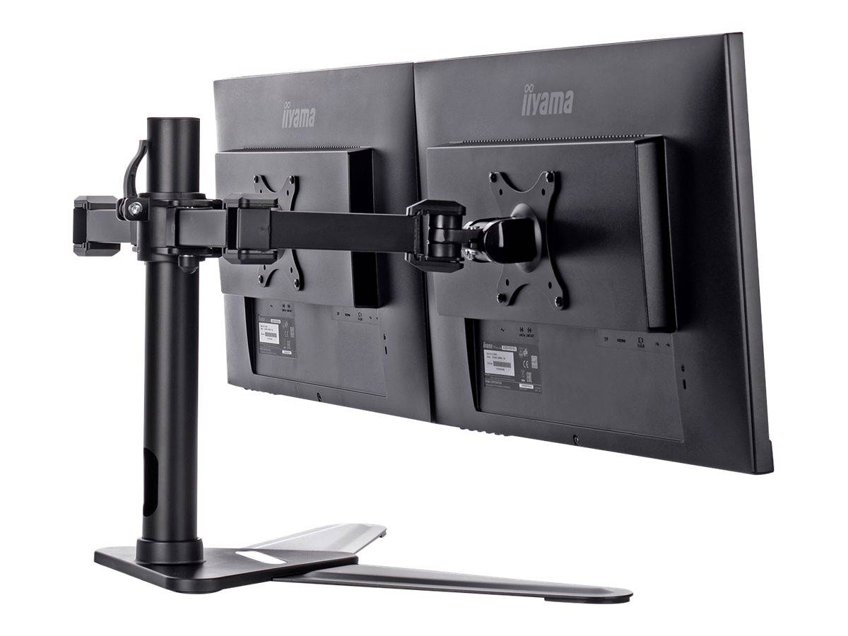 Iiyama DS1002D-B1 2fach Monitor-Tischhalterung Schwarz Neigbar
