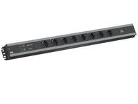 Bachmann 300.050 Steckdosenleiste mit Schalter Schwarz, Aluminium Schutzkontakt