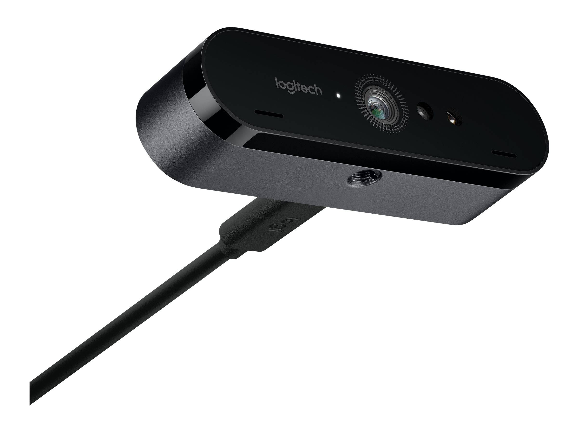 Logitech Brio 4K Stream Edition 4K-Webcam 3840 x 2160 Pixel, 1920 x 1080 Pixel, 1280 x 720 Pixel Klemm-Halterung, für Windows Hello