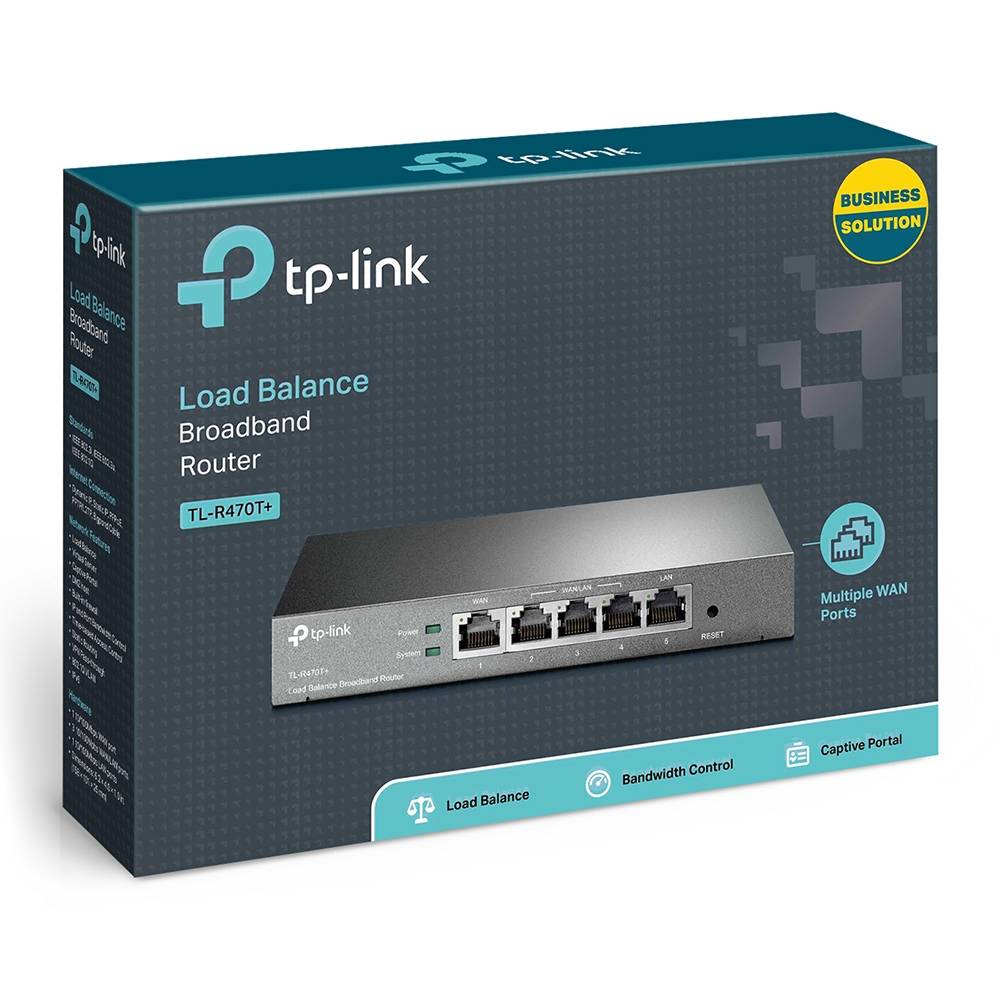 TP-Link TL-R470T+ - Router - WAN-Ports: 4