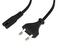 LINDY Strom Anschlusskabel [1x Euro-Stecker - 1x Kleingeräte-Buchse C7] 3.00 m Schwarz